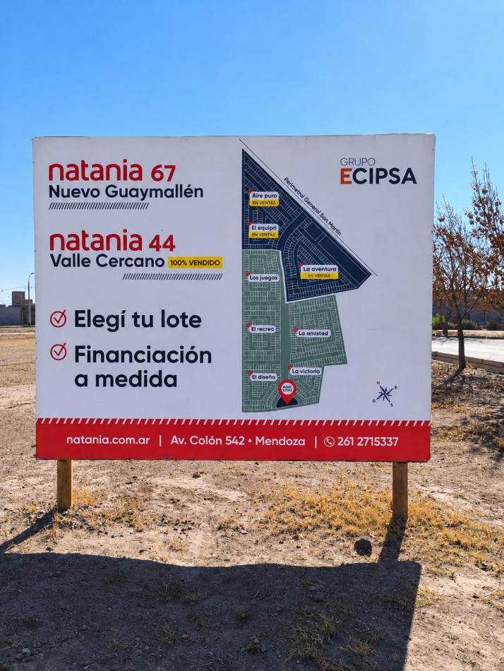 INMOESTATE VENDE LOTE EN BUENA NUEVA, GUAYMALLEN, MENDOZA